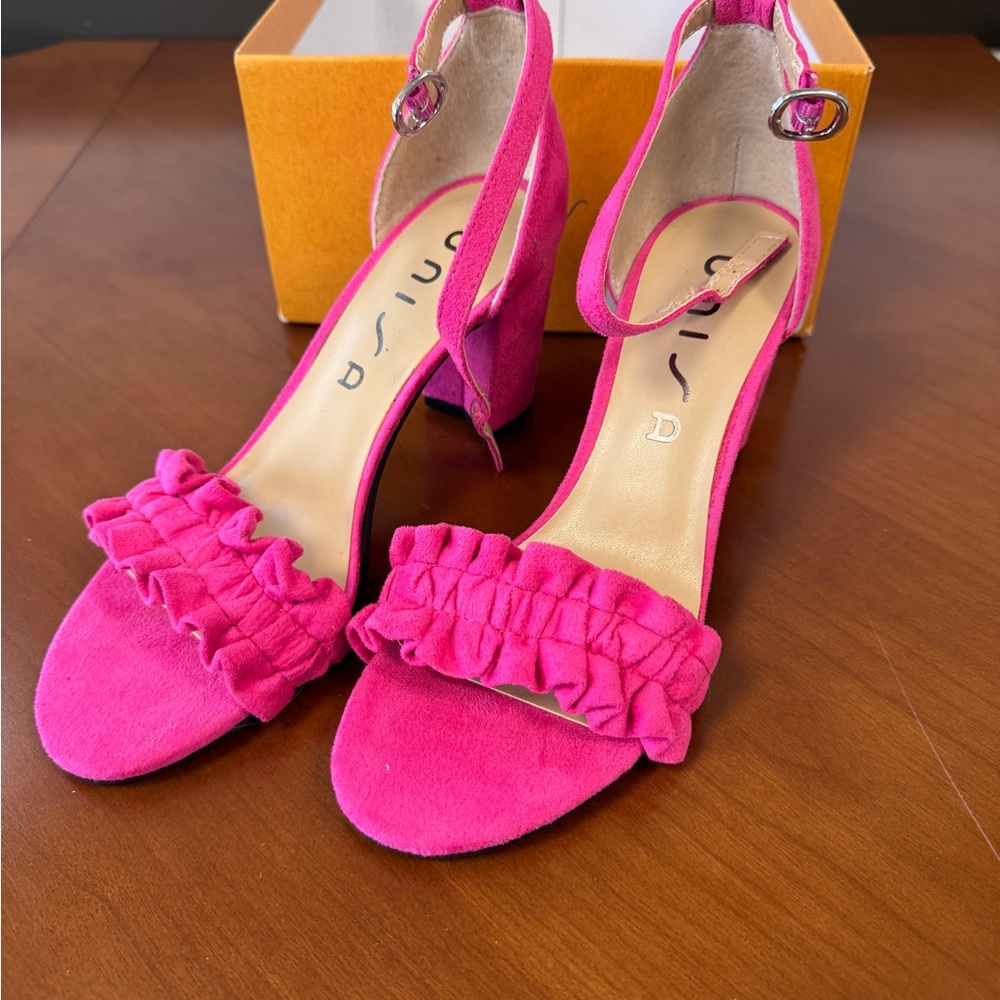 Unisa Fuchsia Ruffle Heels